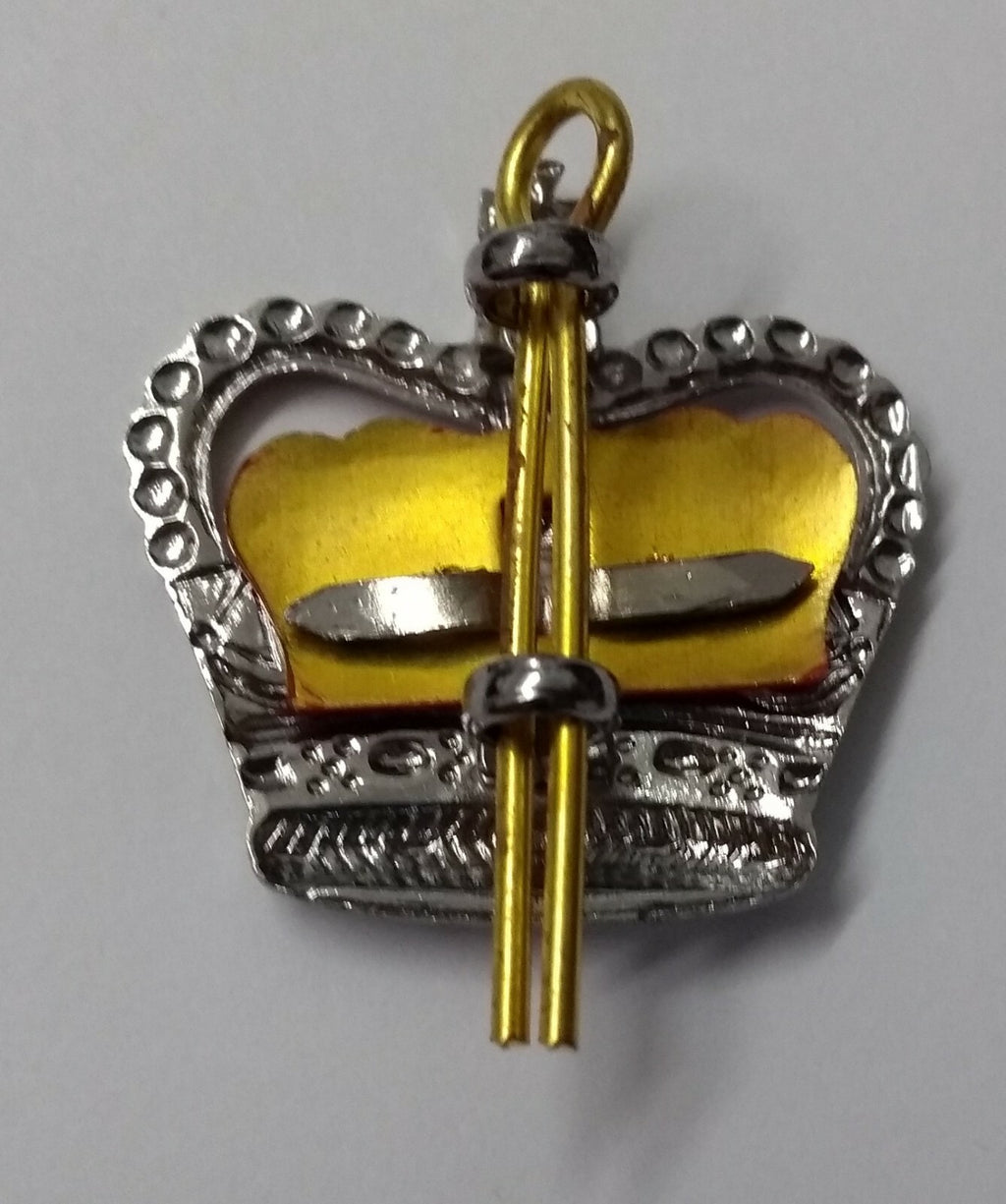 St Edwards Chrome Rank Crown With Red Backing 1.1" Made in England