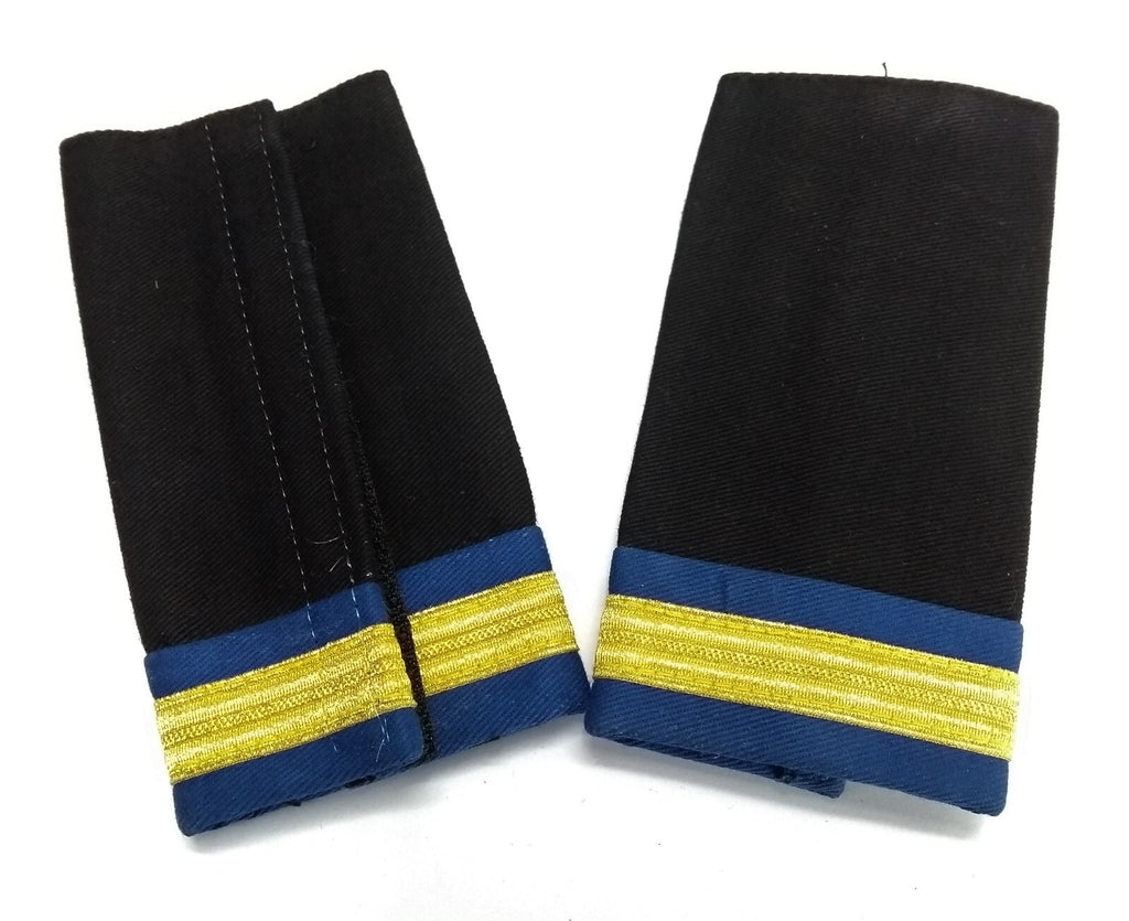 Shoulder Slides RAF Royal Air Force Hook & Loop Epaulettes A/F With Gold Bars