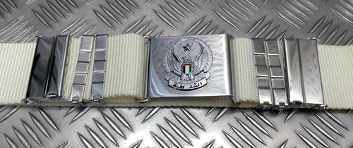 Abu Dhabi Belt White Nylon With Buckle For Ceremonial & Parade Duties