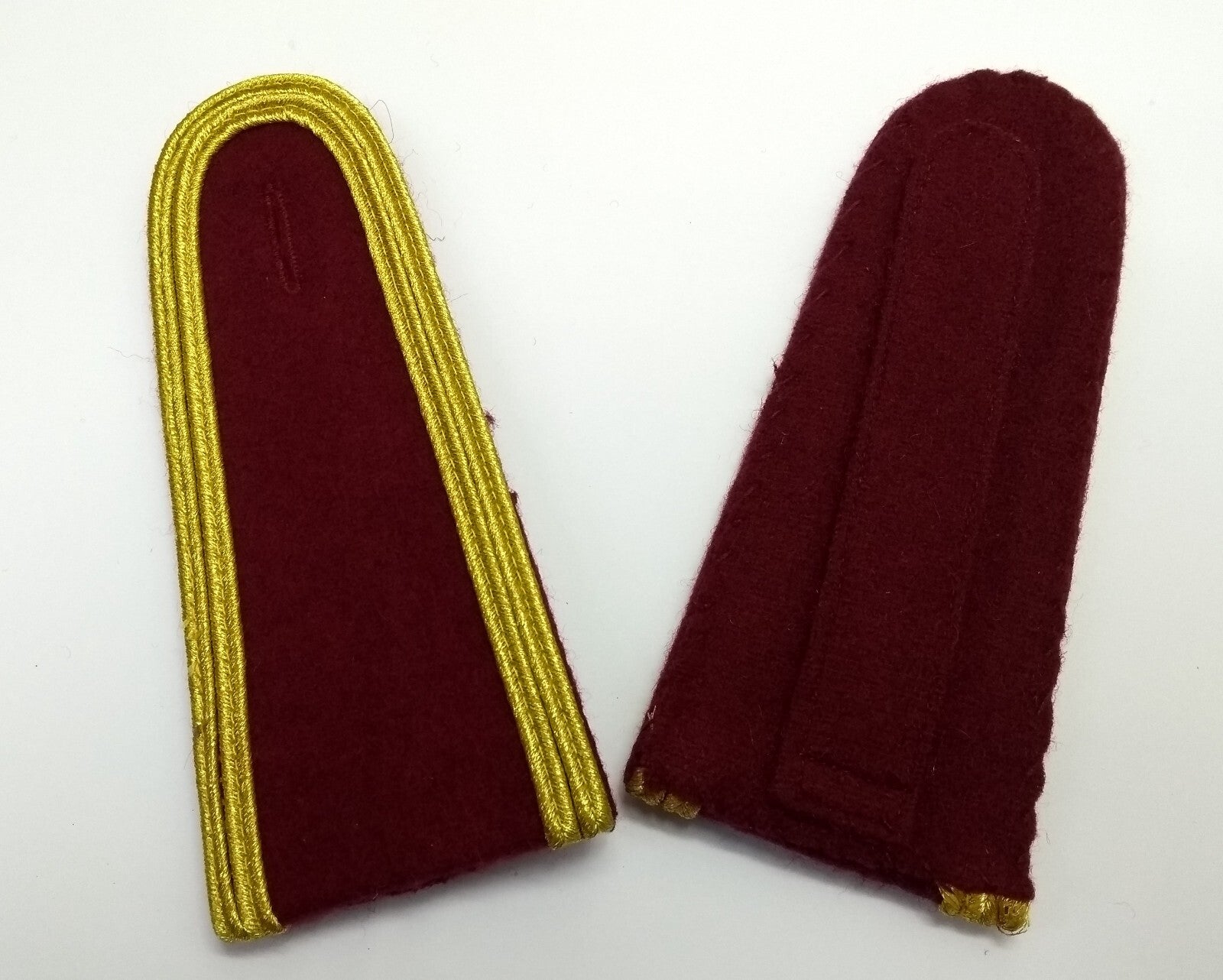 Senior Officer Shoulder Boards Obsolete Stock Maroon Melton Gold Braid UK Made