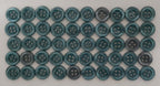 50 Vintage Buttons 4 Hole Shirt / Shank Anchors Pearlesque Jade 10.8mm NOS