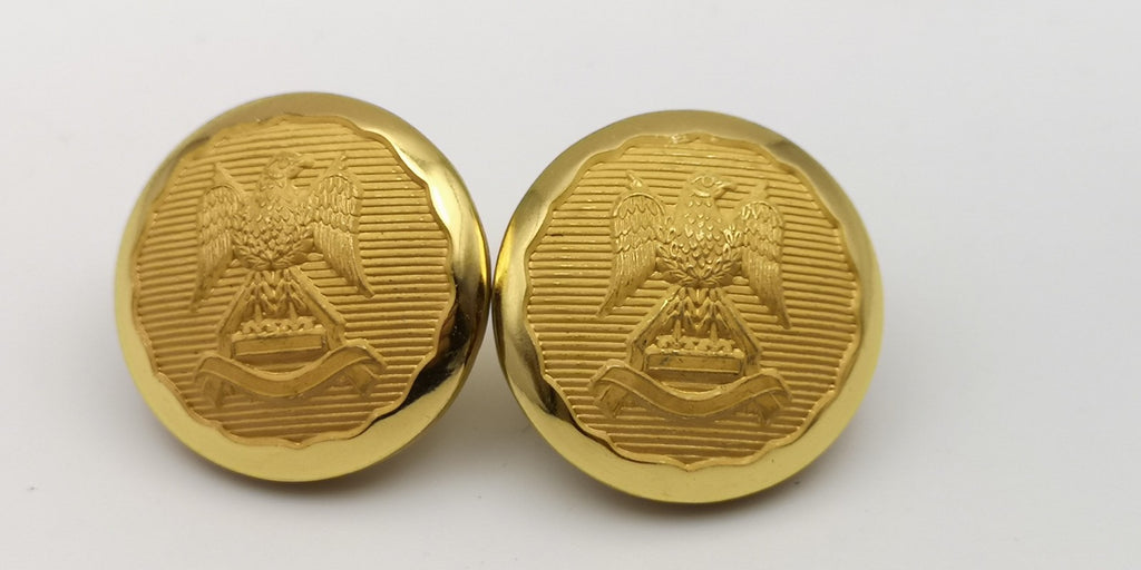 Royal Scots Dragoon Guards Offc. Frosted Ribbed Buttons RSDG 38L x2