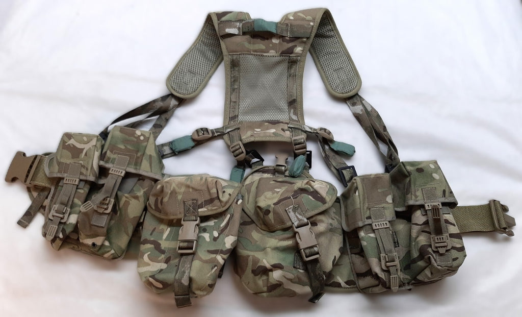 Airborne Army Webbing MTP British Assault Camo Belt Yoke & Assorted Pouches (4)
