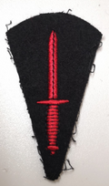 Royal Marines Commando Red Dagger on Black Felt Patch