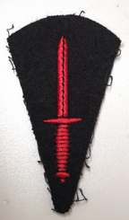 Royal Marines Commando Red Dagger on Black Felt Patch