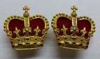 British Crowns Rank Insignia Royal Crown With Red Cushion & Clutch Pins