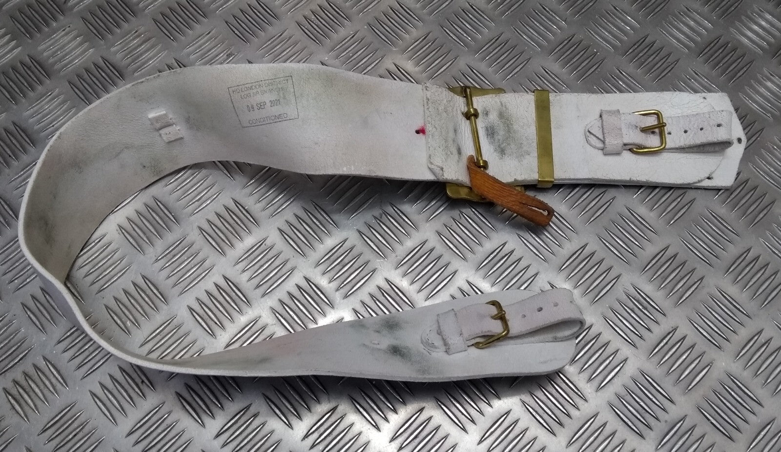 Buff Leather Strap Household Cavalry Cross Belt Including Brass Buckles H Cav