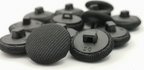 Black Fabric Covered Buttons Line Pattern 30L x12