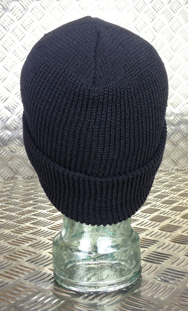 Genuine US Army Black Beanie Hat / Watch Cap 100% Wool - NEW