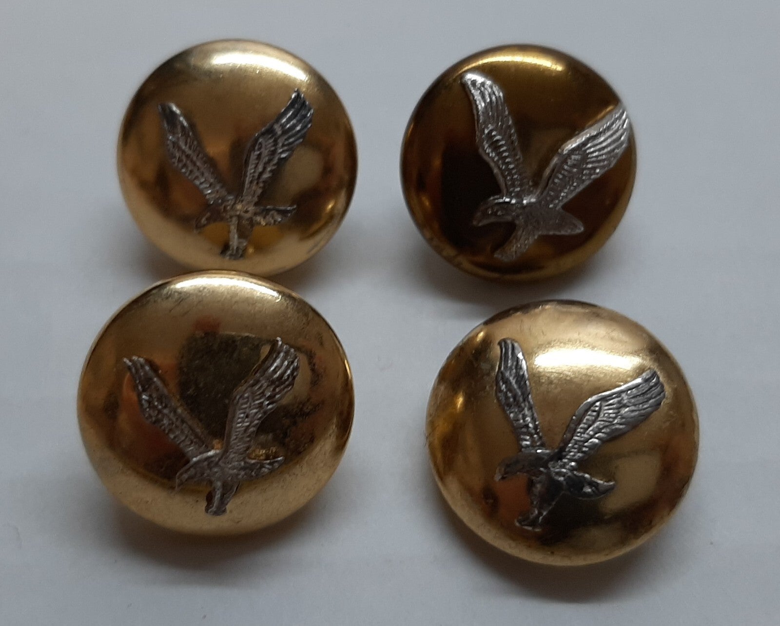 Vintage AAC Buttons British Army Air Corps Old Pattern Raised Insignia X 4