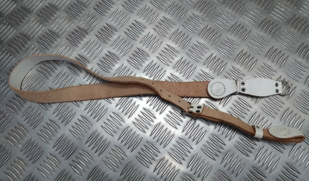 Vintage Sam Browne Strap Shoulder Cross Over White Leather Issue