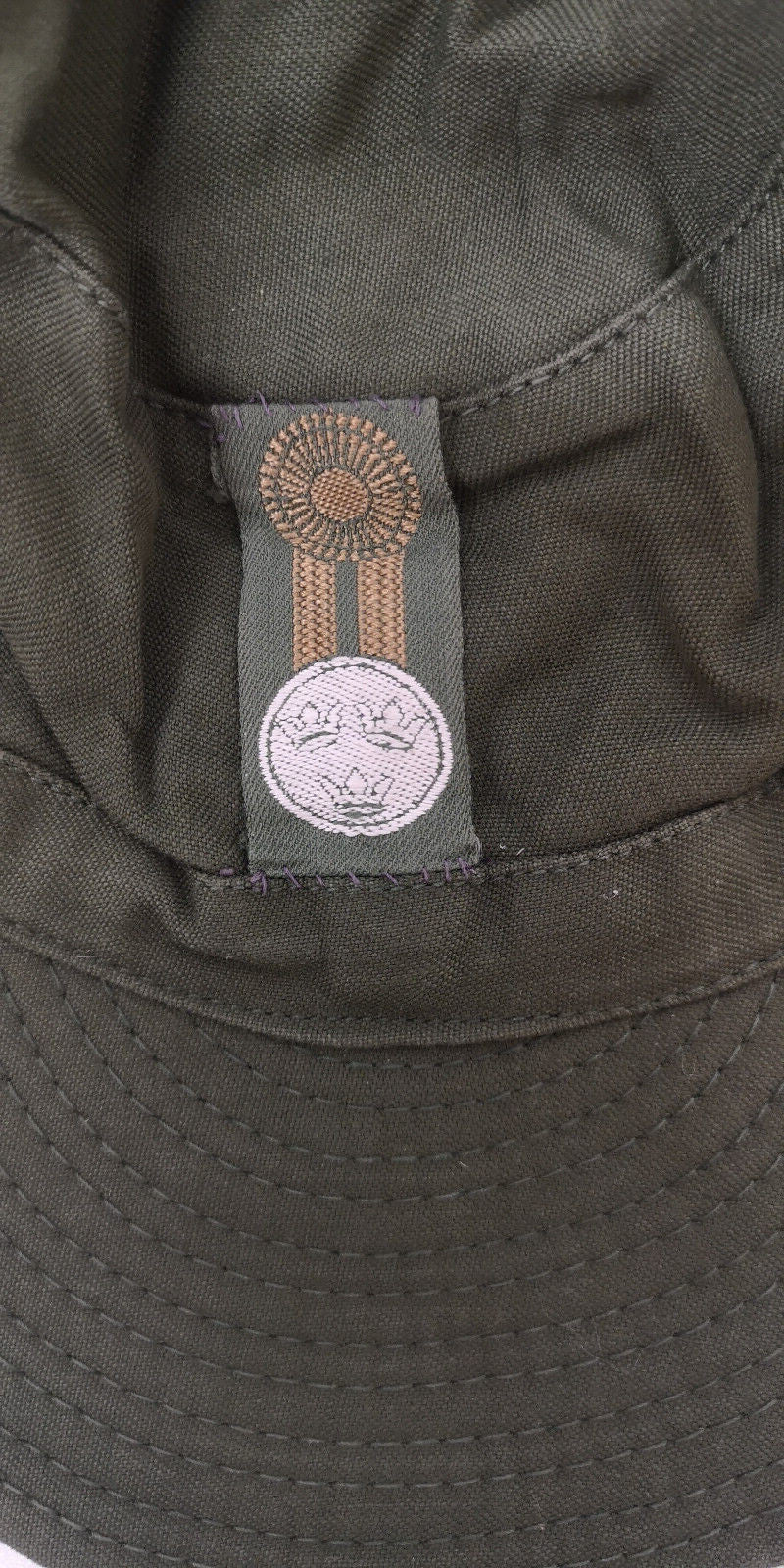 Swedish Army Green M59 Combat Fatigue Baseball Cap Hat with White Officers Badge