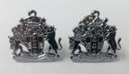 Genuine Issue "Constant B E" Coat of Arms Metal Collar Badges MFCD1XX