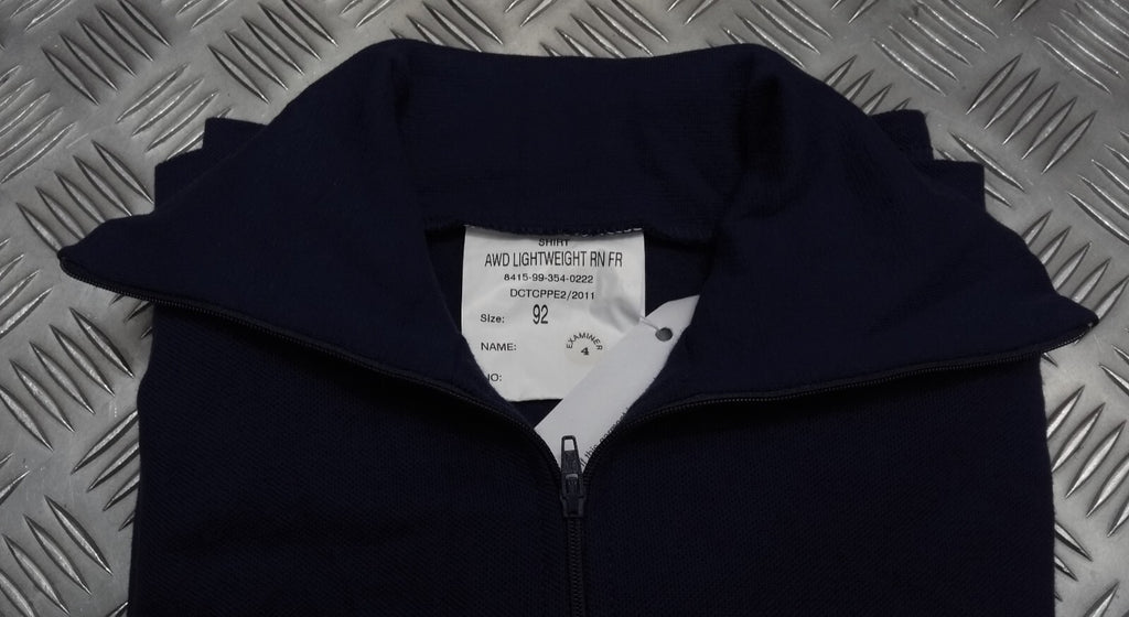 RN FR Norgi Flame Retardant Lightweight Zip Neck Top Royal Navy Issue 92cm