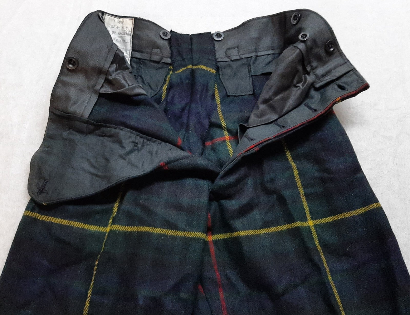 Vintage Army Trews No8 British Scottish Tartan Hunting Stewart SDG QVS Pattern