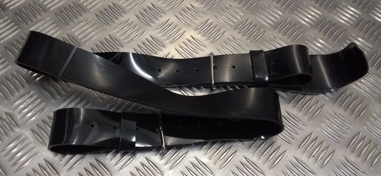 The Royal Virgin Islands Black PVC Belt And Chrome Buckle