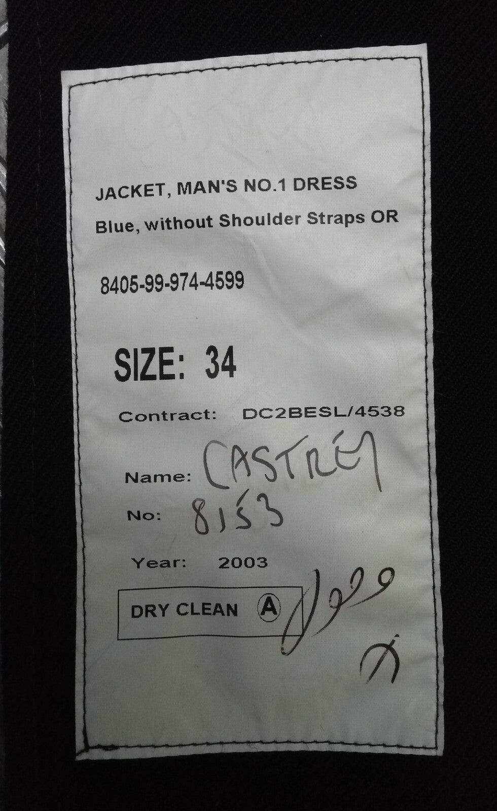 British Army RG Jacket No1 Dress Warrant WO Royal Gibraltar Reg Large