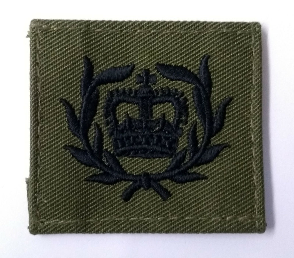Genuine British Royal Marines CQMS QMSI Green Rank Patch Olive Drab RM
