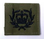 Genuine British Royal Marines CQMS QMSI Green Rank Patch Olive Drab RM