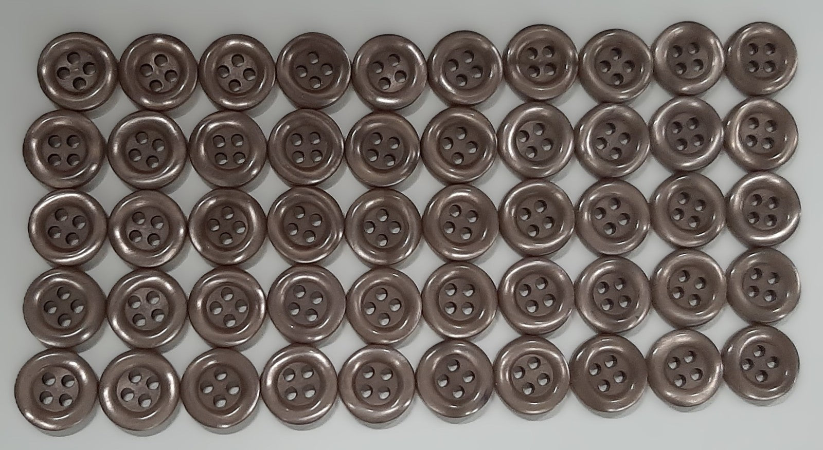 Vintage Buttons 50 4 Hole Shirt / Shank Anchors Pearlesque Lite Grey 11.2mm NOS