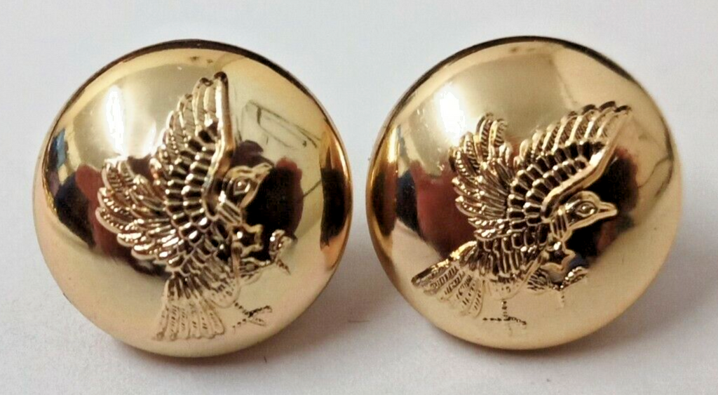 Genuine Issue Swooping Bird of Prey Insignia Ring Back Buttons X2 NEW