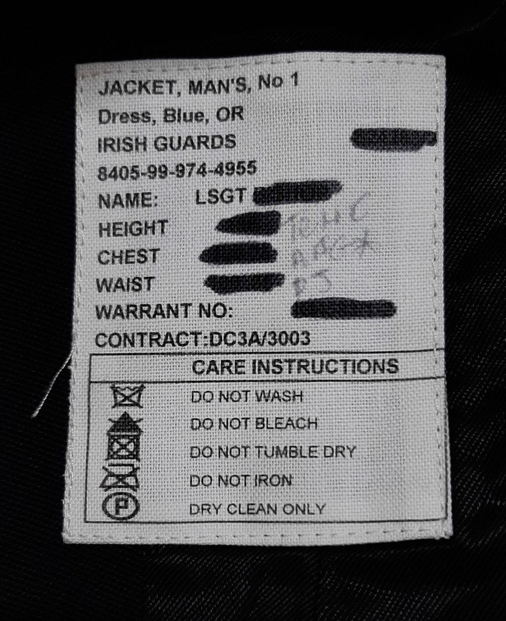 British Army Irish Jacket No1 Blues OR and Belt