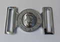 Chrome Buckle British Issue "DIEU ET MON DROIT" Royal Insignia 47mm