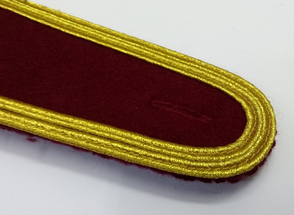 Senior Officer Shoulder Boards Obsolete Stock Maroon Melton Gold Braid UK Made