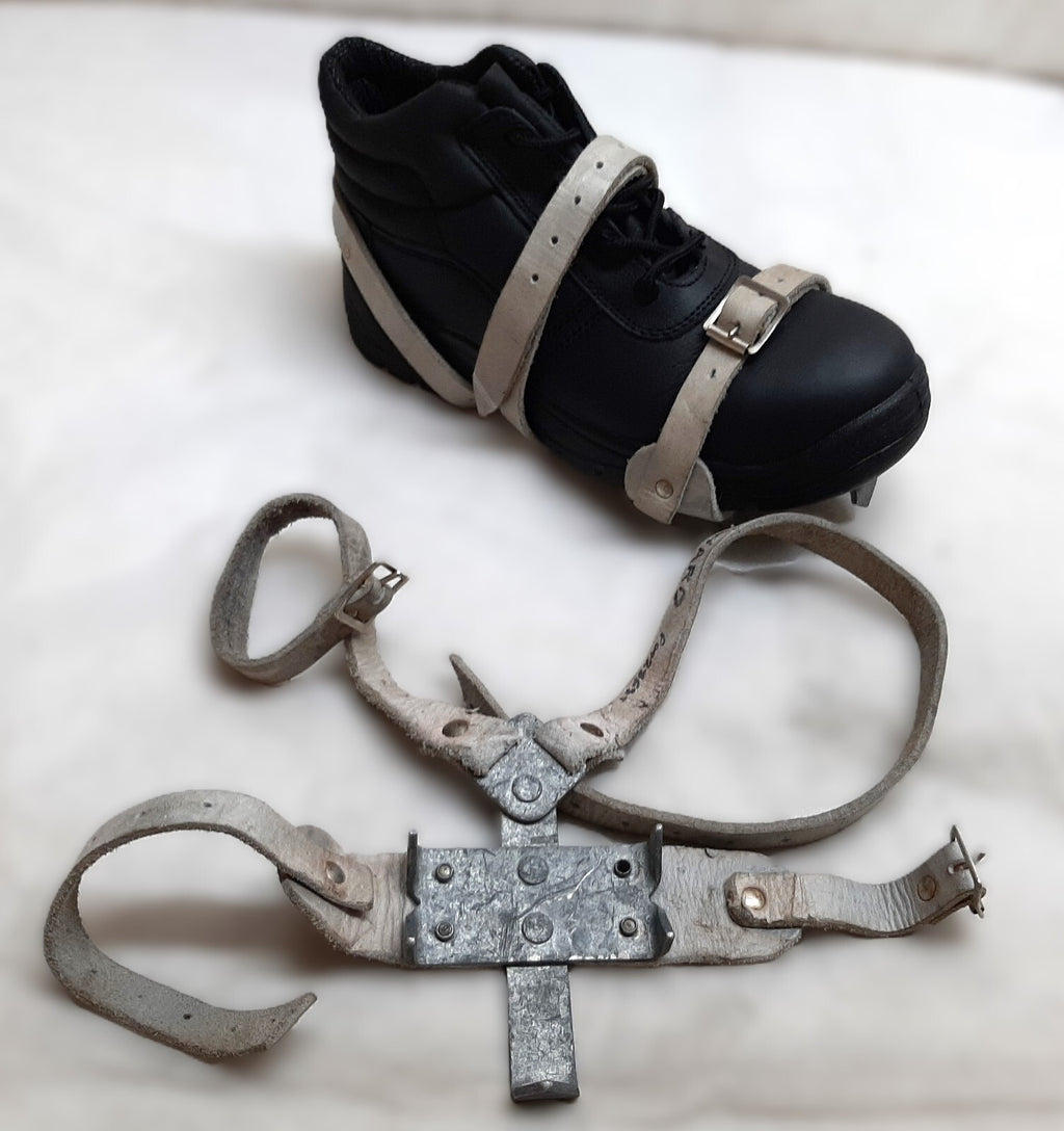 Crampon Boot Spikes British Tri Service Chrome Leather Straps One Size