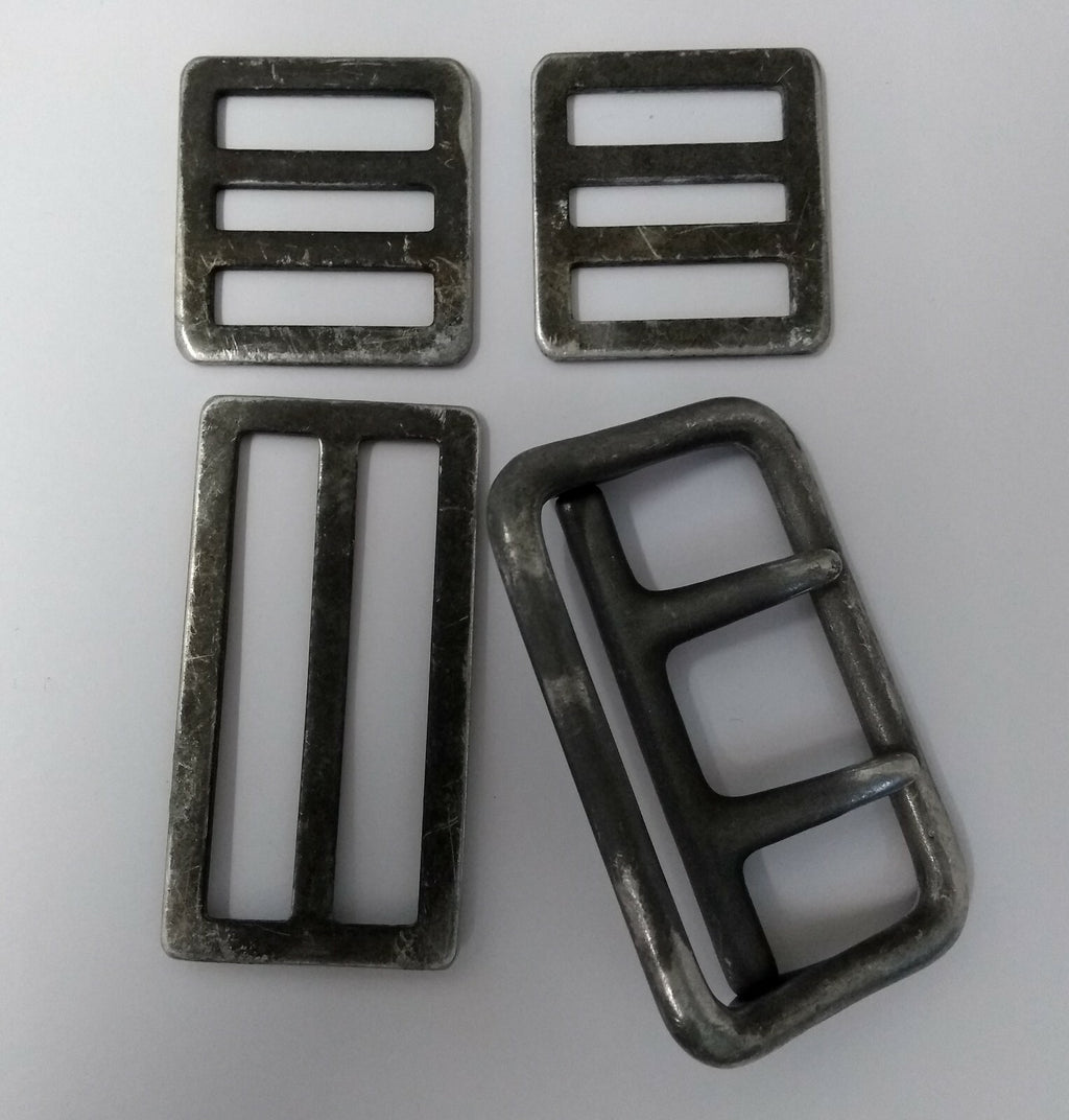 Webbing Belt Double Prong Buckle Slider & Buckles D Rings Vintage issue