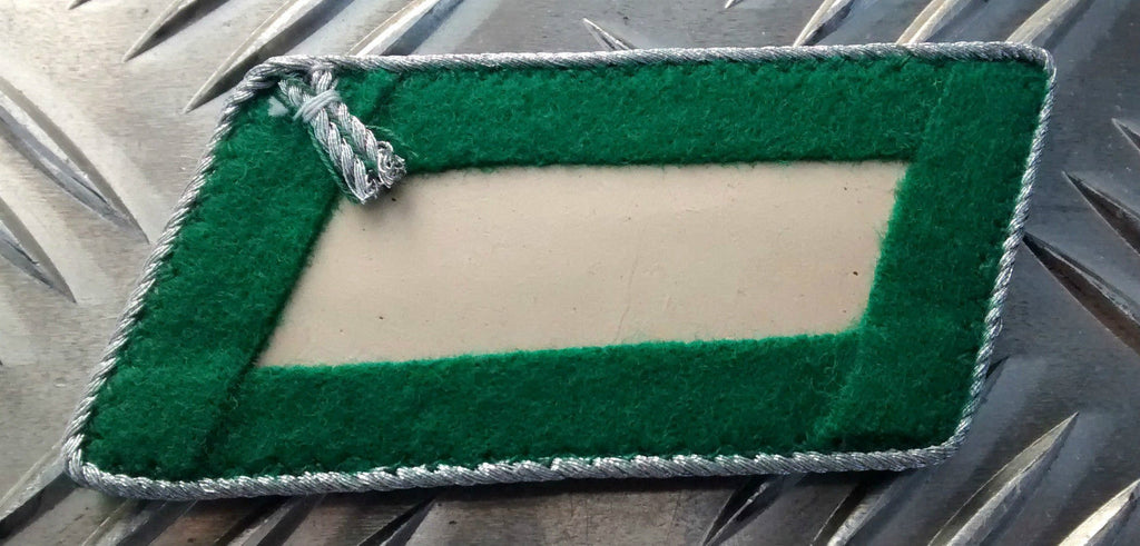 Gorgets Collar / Shoulder Dress Tabs Green With Silver Braided Border New
