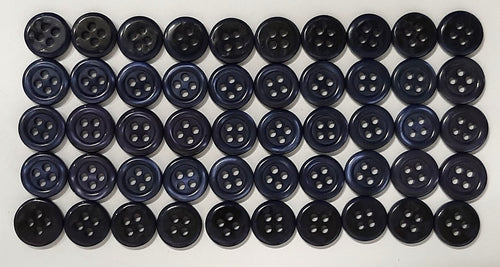 50 Vintage Buttons 4 Hole Shirt / Shank Anchors Pearlesque Petrol Blue 11.4mm