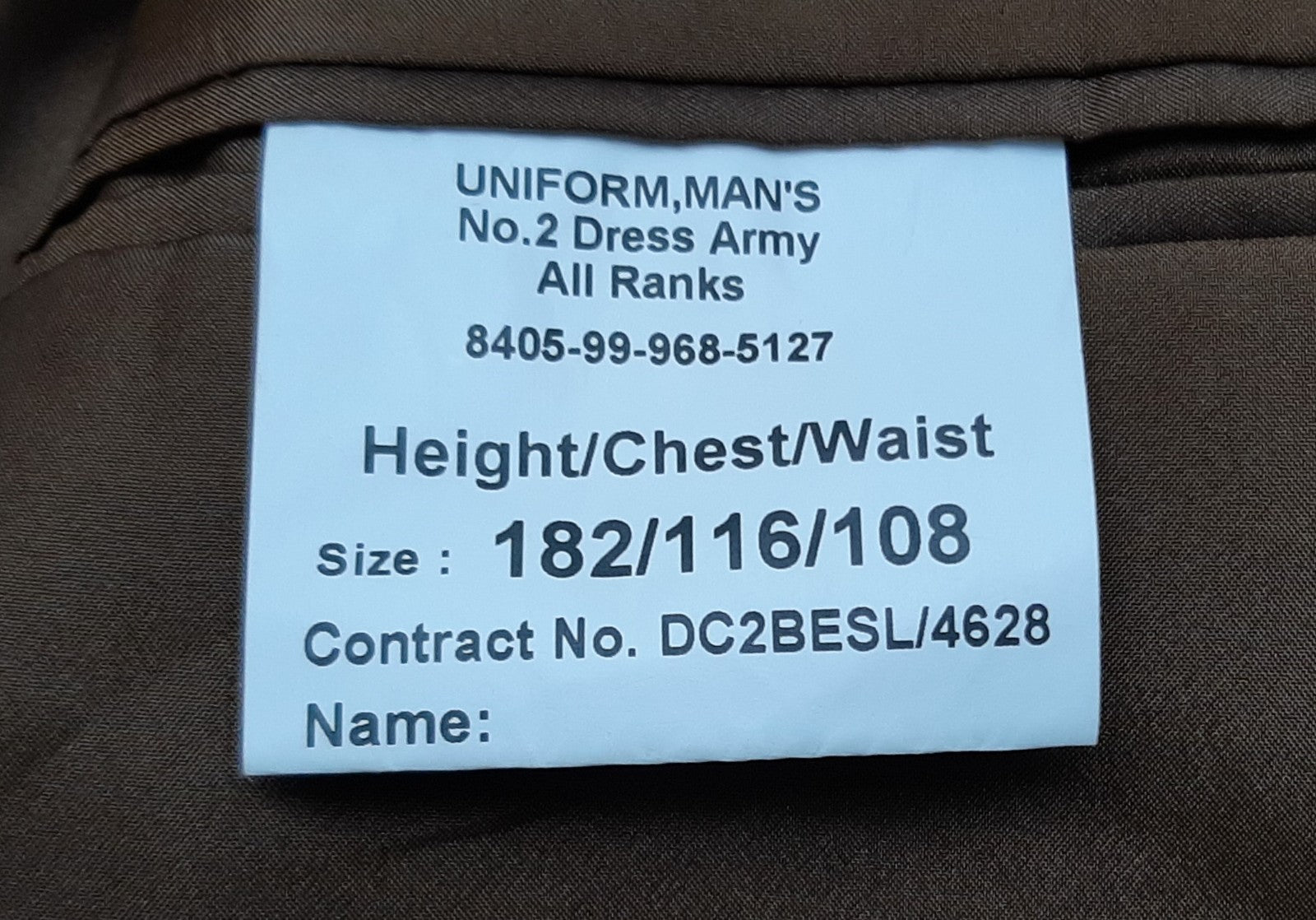 R Welsh FAD No2 Jacket With 3 Bar Chevrons R Welsh 182/116/108cm