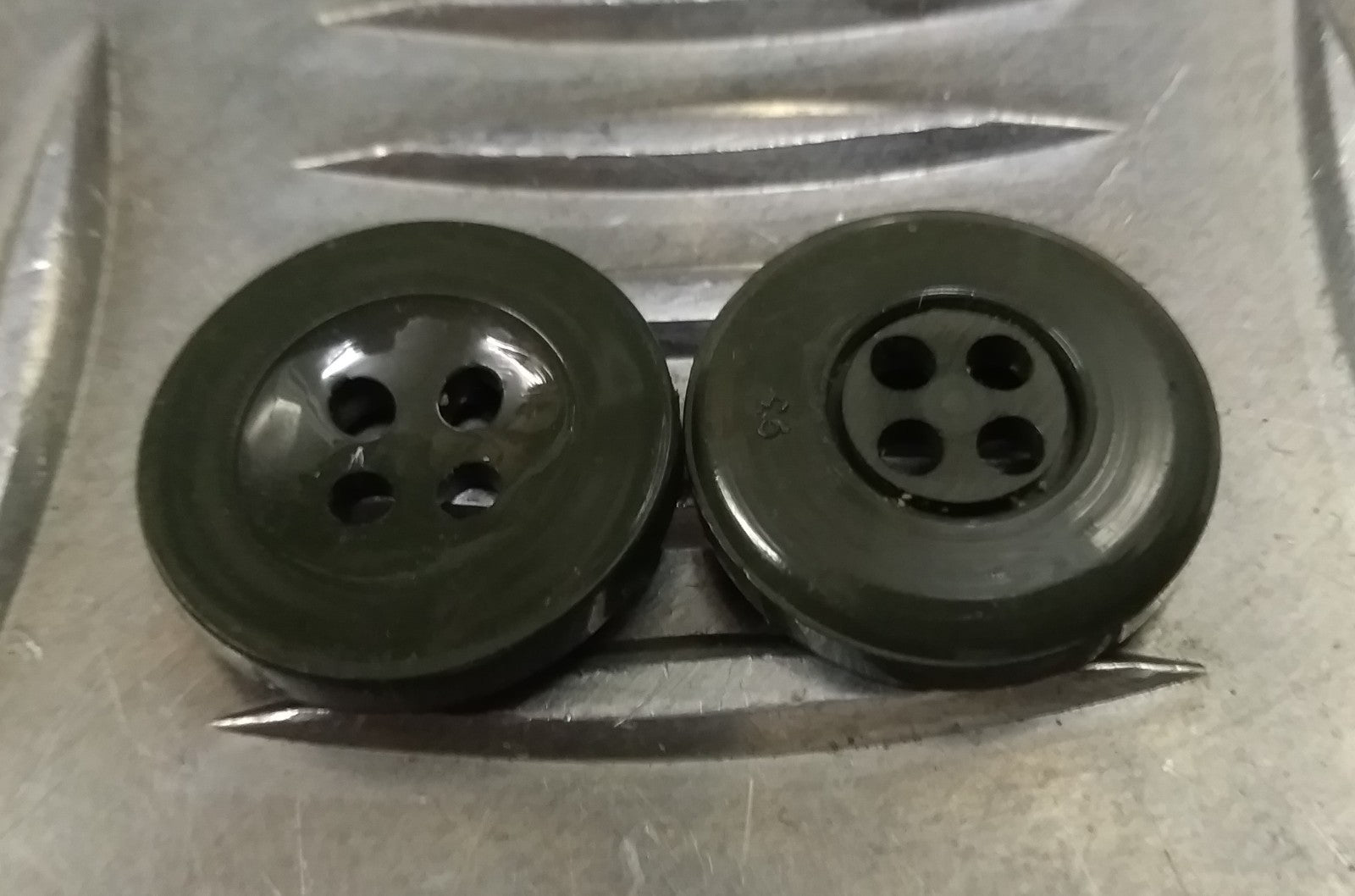 Genuine Vintage Issue 4 Hole Plastic 19mm Trouser Buttons Green