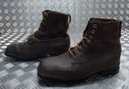 Vintage Brown Boots 1940s Pattern With 1960s Rubber Tread Sole 8 Eyelet Size 44