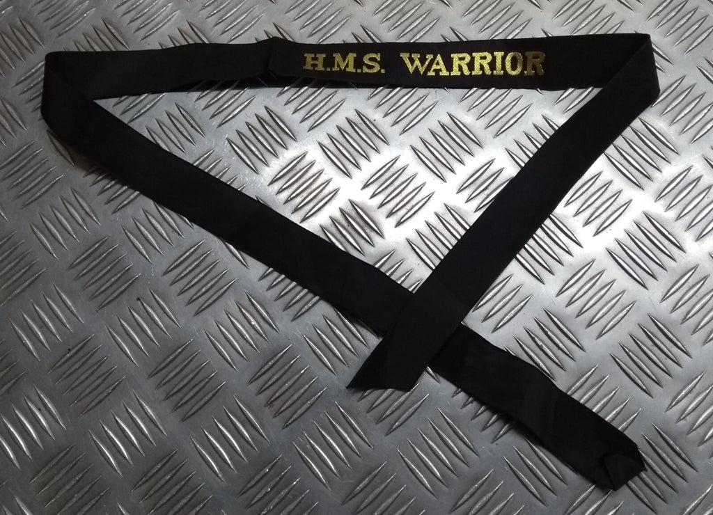 British Navy H.M.S HMS Cap Tally Ribbons for Pork Pie Style Hat - NEW