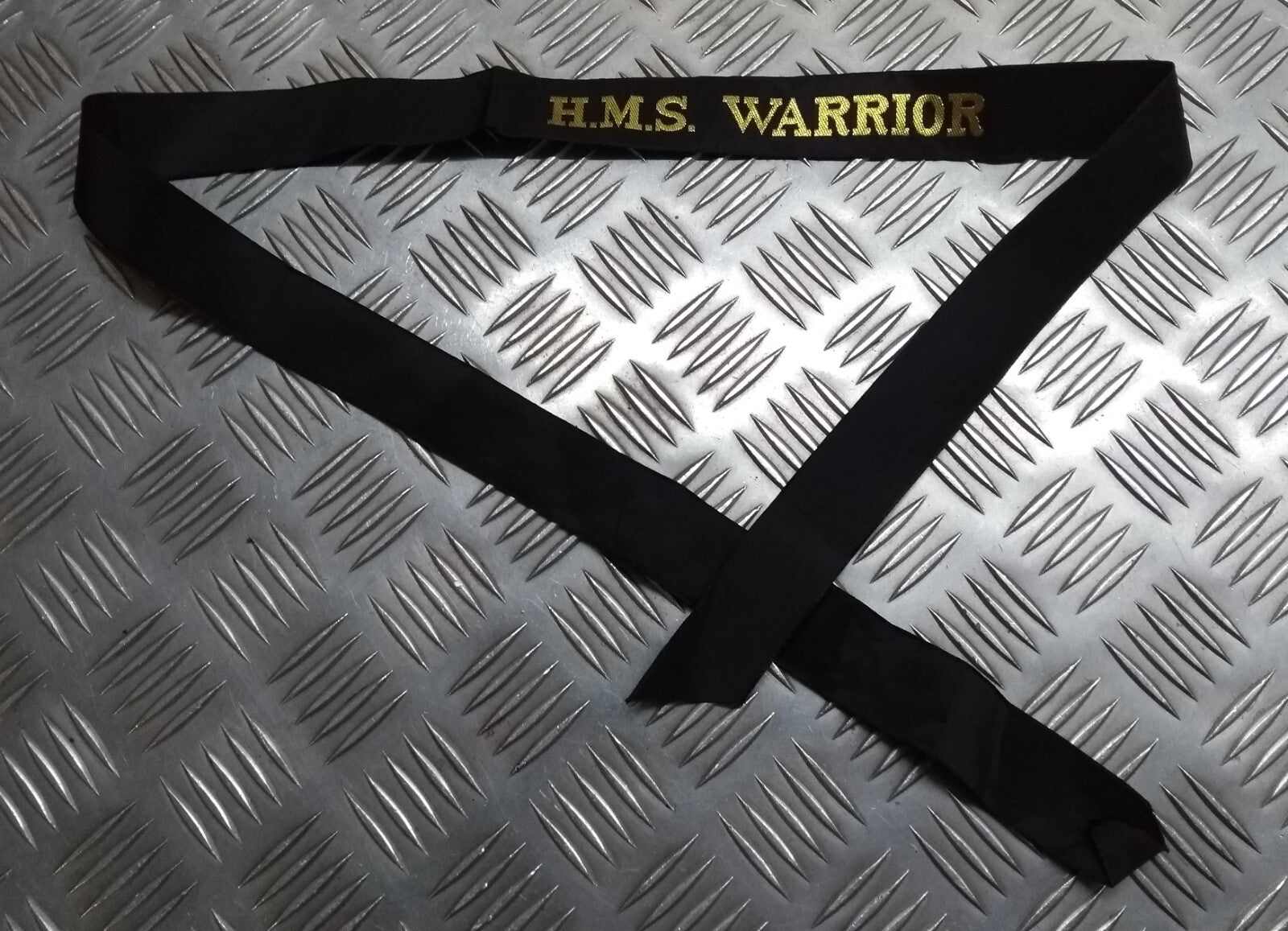 British Navy H.M.S HMS Cap Tally Ribbons for Pork Pie Style Hat - NEW