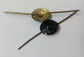 Black Rosette Decoration British Made Black Subdued Metal Prong Fixing 1 Pair