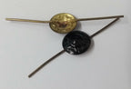 Black Rosette Decoration British Made Black Subdued Metal Prong Fixing 1 Pair