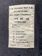 WRAF / RAF Royal Air Force Greatcoat Airforce Blue Grey Colour Great Coat Woman's Size 154/80/60cm