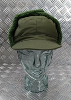 Genuine Swedish Army Olive Drab Green Cold Weather Dog / Trapper Hat 58cm DK1