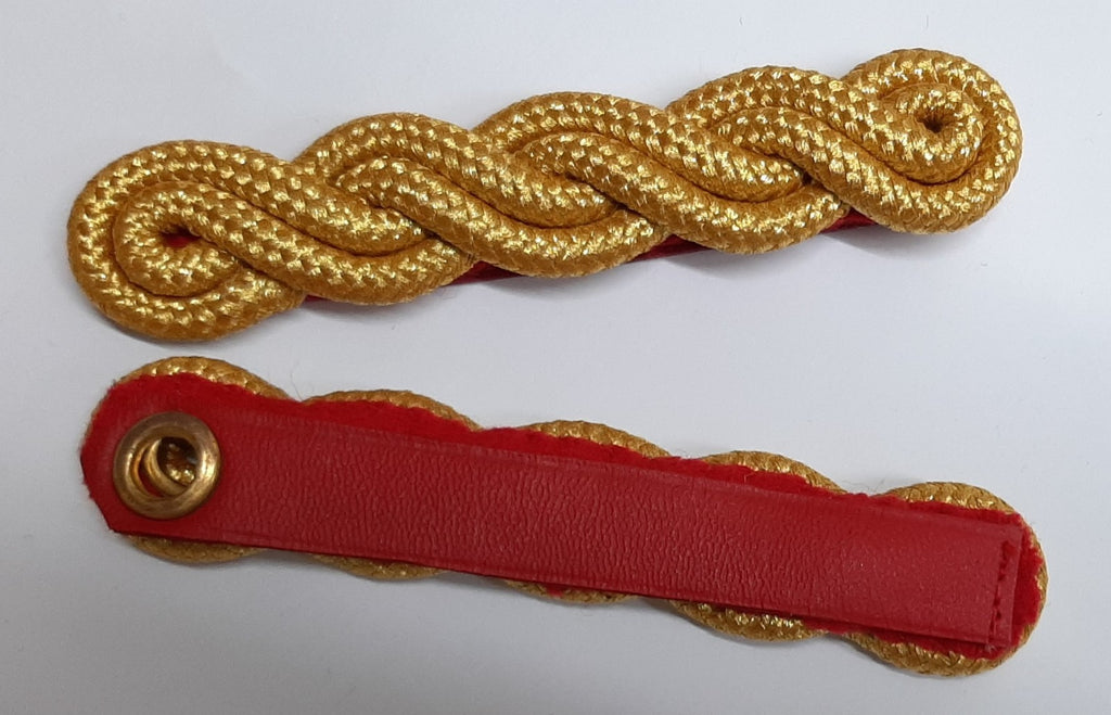 Officers Shoulder Cords 2 Ply  British Made Gold Coloured Army Dress Cord