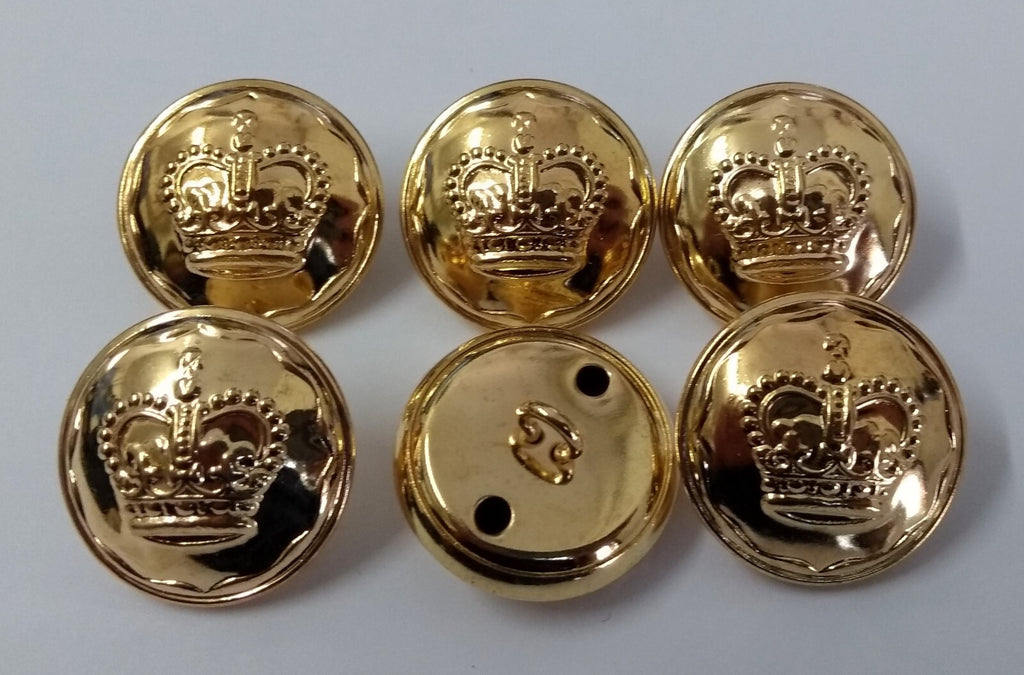 EIIR Crown Buttons Last Edition Queens Royal Crown Insignia Decorative Edging X6