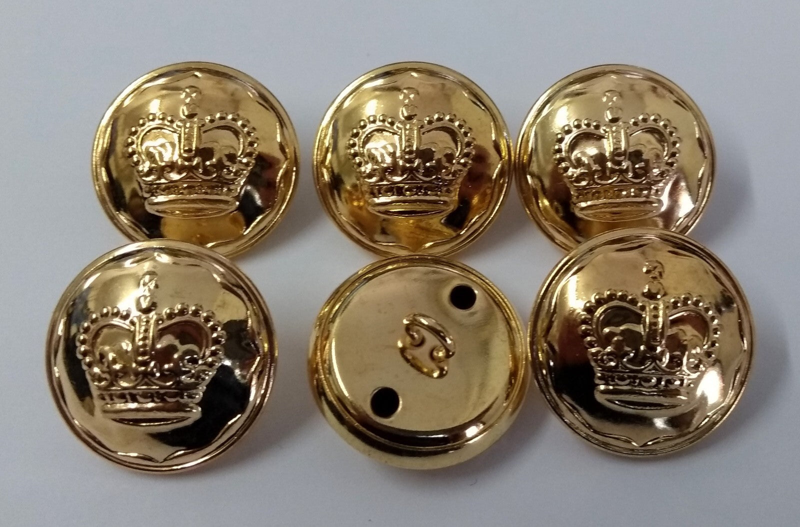 EIIR Crown Buttons Last Edition Queens Royal Crown Insignia Decorative Edging X6