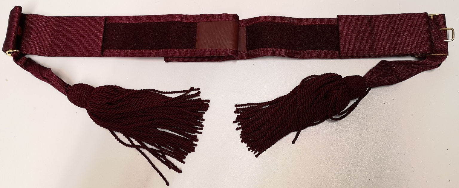 Crimson Silk Waist Sash Dress Ceremonial & Parade- New
