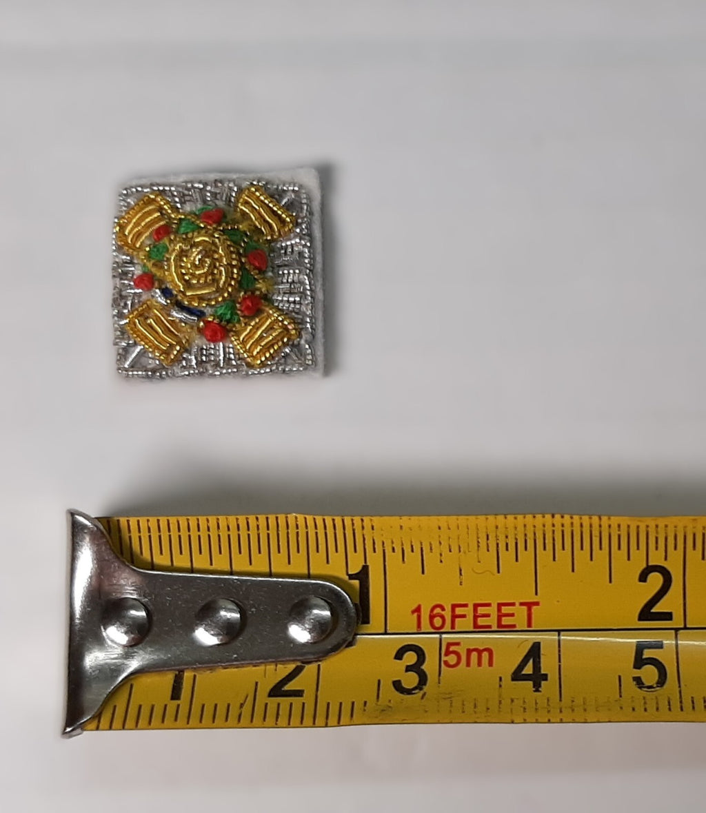 Shoulder Pips 5/8" Silver Hand Embroidered H/E Bath Stars 1 Pair