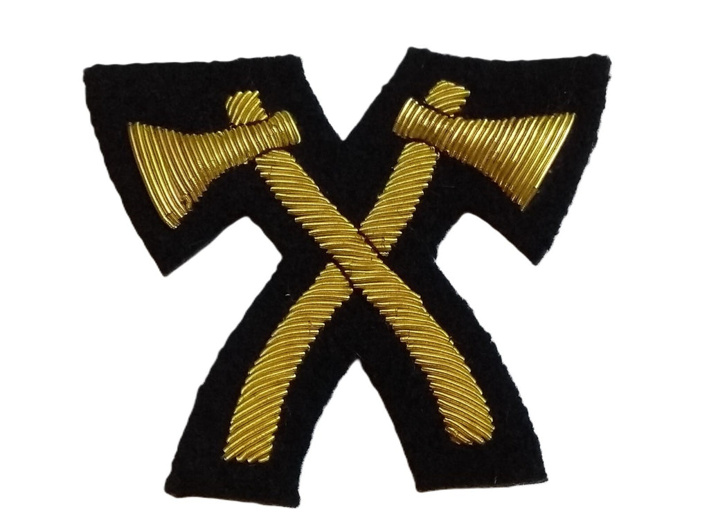 Mess Kit Badge Pioneer Crossed Axes British Army Hand Embroidered Arm Patch