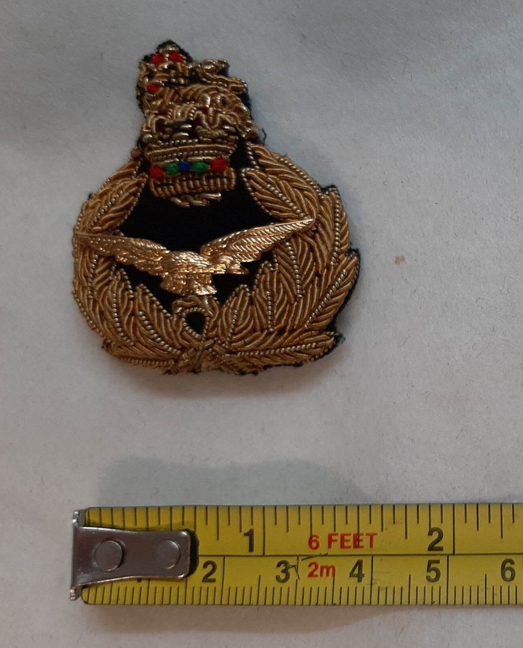 Vintage RAF Royal Air Force Cap Badge Hand Embroidered OFCs Version