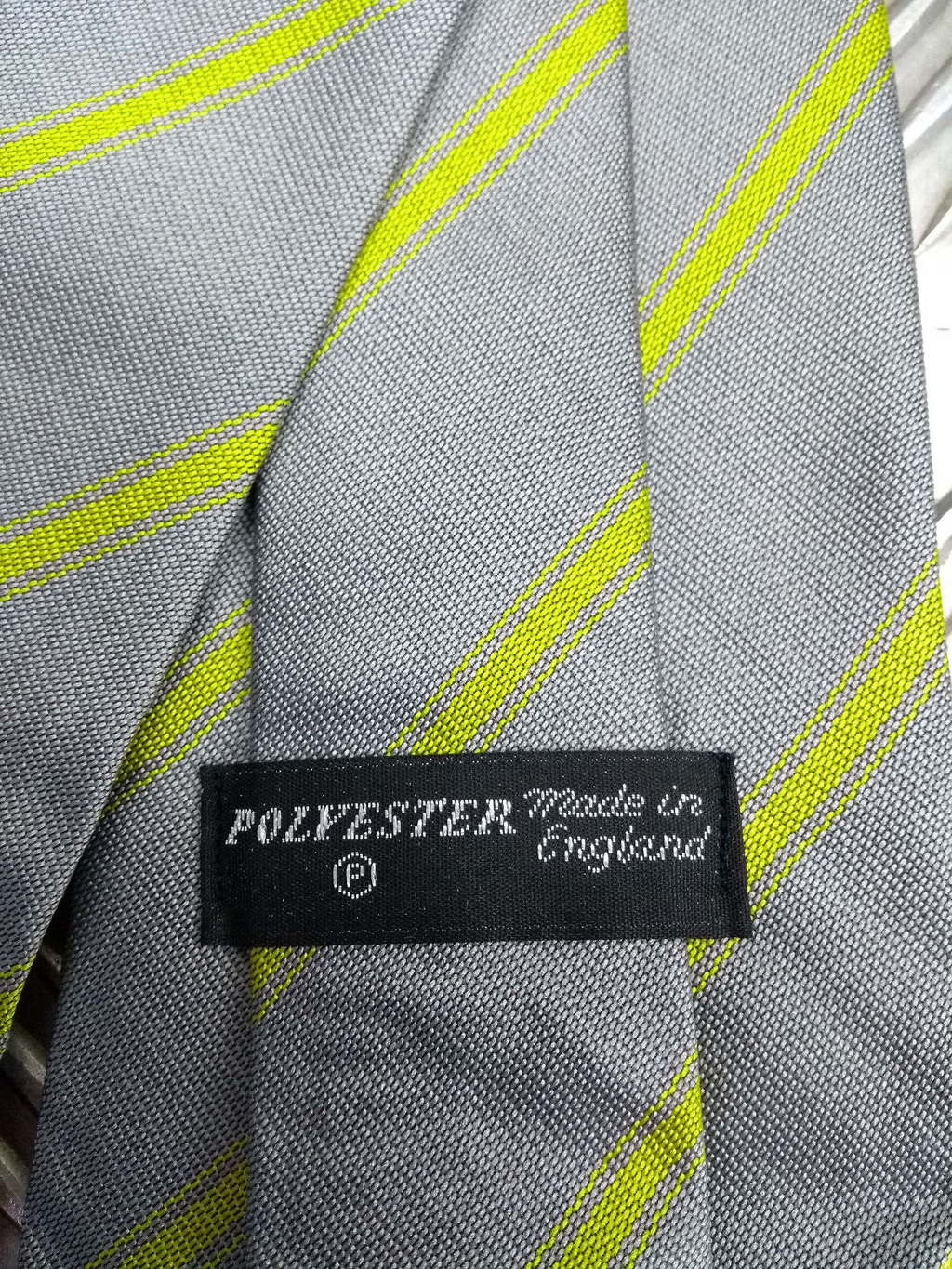 Grey & Yellow Striped Tie - NEW