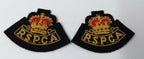 Genuine British R.S.P.C.A Officers Queens Crown Braided Collar Patches ASPS264